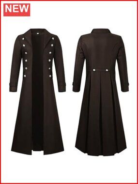 Victorian Steampunk Trench Coat Gothic Halloween Cosplay